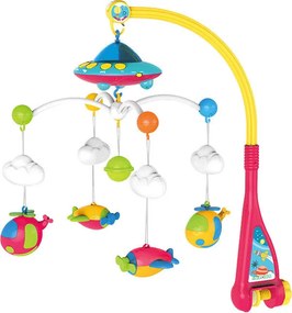 LEAN Toys Ufo Planes Kolotoč do postieľky pre dieťa 108 Melodies Projektor