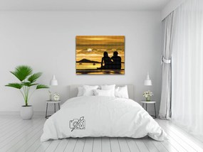Gario Diamantové maľovanie Zamilovaný pár pri západe slnka 2 Rozmery: 40 x 30 cm, Rámovanie: S vnútorným rámom, Diamanty: Štvorcové