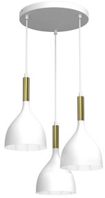 Luster na lanku NOAK 3xE27/15W/230V biela/zlatá
