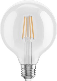 Mexen Vintis, LED žiarovka E27, G95, 6W, Teplá - 2700K, 720 lm, číra - L157-E27-0627-00