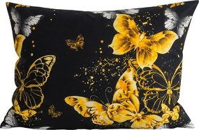 Obliečka na vankúš z mikrovlákna GOLD BUTTERFLY 50x70 cm, čierna