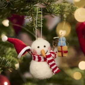Ib Laursen Plstená ozdoba Snowman