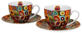 Porcelánová šálka s podšálkou Kandinskij Squares 270 ml sada 2ks