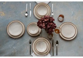 Jedálenská sada 24 ks béžová/hnedá/porcelán