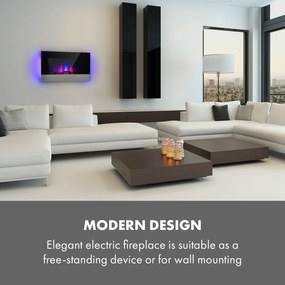 Klarstein Basel Baseline, elektrický krb, 2000 W, 2 úrovne ohrevu, termostat, sklo, ušľachtilá oceľ