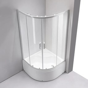 BPS-koupelny Štvrťkruhový sprchový kút MAJA WH 80x80 cm, biely v sete s hlbokou sprchovou vaničkou