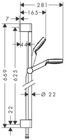 Hansgrohe Crometta, sprchová súprava 1jet so sprchovou tyčou 65 cm, biela/chrómová, HAN-26533400