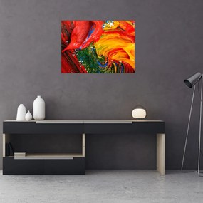 Obraz - Modrenie abstrakcie štetcom (70x50 cm)
