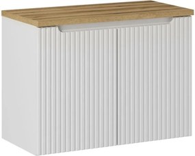 Koupelnová sestava Nova White 80 cm se skříňkami a umyvadlem bílá/dub evoke