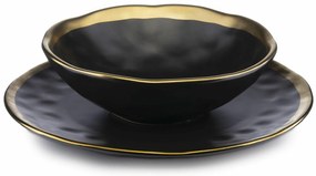 Keramická súprava tanierov Lissa Black Gold 8ks