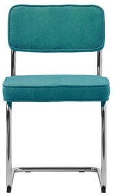 Tyrkysová menčestrová jedálenská stolička Rupert – Unique Furniture