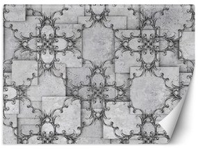 Fototapeta, Orientální vzor na šedém pozadí - 254x184 cm