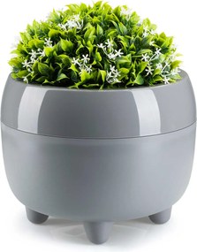 PLASTOVÝ KVETINÁČ BOTANICA SADA 2KS 30X24 CM+23X18,5 CM SIVÁ