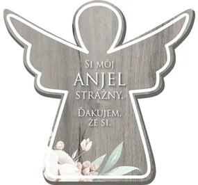 Ceduľka drevená anjel NED 15,4x2x14,7 cm