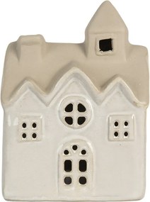 Béžový keramický svietiaci LED domček - 9*6*12 cm