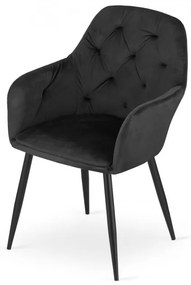 Jedálenská stolička DAKAR zamat - čierna