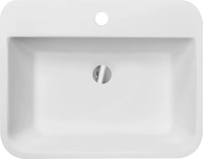 Besco Doskové umývadlo z liateho mramoru Assos S-Line BW UM D-OPB 51x41x15 cm, s otvorom pre batériu
