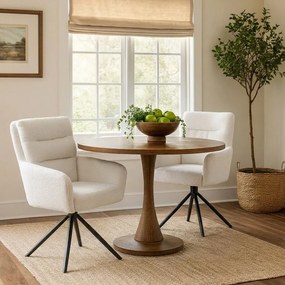 Set - 2 ks Otočná jedálenská stolička AVENBERG TESSA, biela