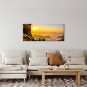 Obraz údolia v rannej hmle (120x50 cm)