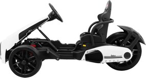Ramiz Detská motokára na batérie Bolid XR-1 biela + nastaviteľné riadidlá + tvarované sedadlo