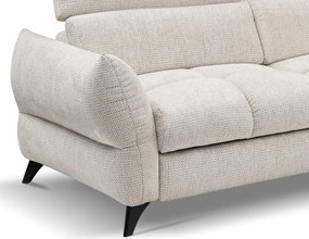 Rohová sedačka Fubu, šedo-krémová štruktúrovaná látka, pravý roh