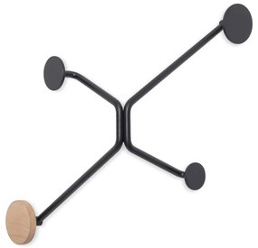 Čierny nástenný vešiak na vonkajší roh Gazzda Hook