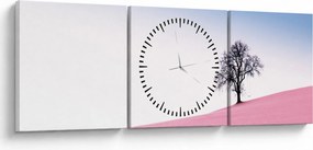 Obraz - Ružový sen (s hodinami) (90x30 cm)