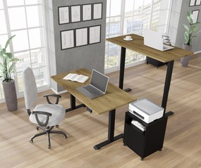 Elektrický PC stolík Motiva 120 (čierna + dub artisan). Akcia -21%. Vlastná spoľahlivá doprava až k Vám domov. 1124892