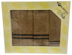 Darčekové balenie 3 kusov osušky 70x140cm a uterákov 50x100cm, 30x50cm Hnedé TiaHome