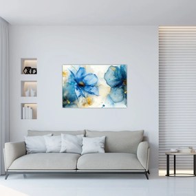 Obraz - Kvetinová, atramentová maľba (90x60 cm)