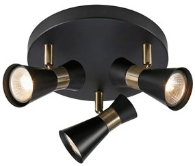 Markslöjd 108626 - Bodové svietidlo FOLIE 3xGU10/7W/230V čierna/mosadz