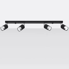 Sollux SL.1067 - Bodové svietidlo NERO 4xGU10/40W/230V čierna/lesklý chróm