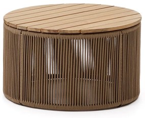 Okrúhly záhradný odkladací stolík s doskou z akácie ø 60 cm Dandara – Kave Home
