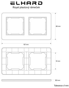 Elhard Dvojitý rámček Royal, čierny YK3102B