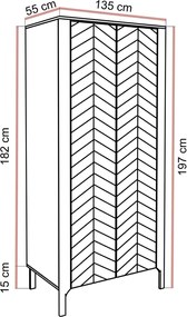 DVOJDVEROVÁ ŠATNÍKOVÁ SKRIŇA SALOME KAŠMÍR 90 cm
