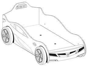 Detská posteľ auto SUPER 90x190cm - biela