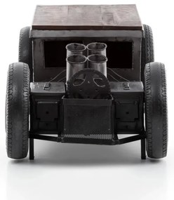 furniture-nabytek.cz - Masívny konferenčný stolík Car z mangového dreva a kovu, lakovaný, čierny – 160×65×50 cm