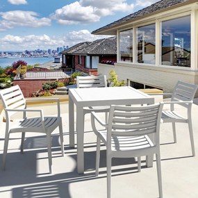 ARTEMIS záhradná stolička s podrúčkami white