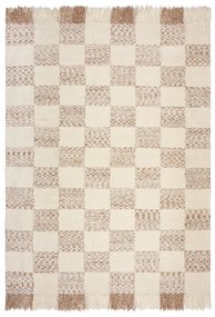 Krémový/v prírodnej farbe ručne tkaný koberec s prímesou vlny 200x300 cm Eric Checkboard – Flair Rugs