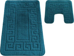 DY Kúpeľňová sada koberčekov s výrezom Montana Ethnic - tyrkysová