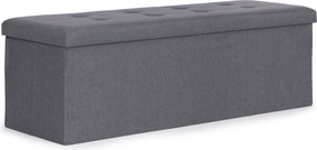 ModernHome Prešívaný úložný box puf 111x38 cm - tmavosivá ModernHome