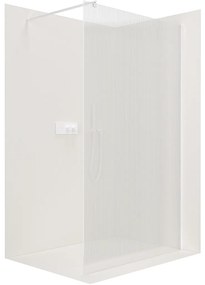 CERANO - Sprchová zástena Walk-in Onyx Ľ/P - guľatá vzpera - biela matná, ryhované sklo - 130x200 cm, CER-CER-8050BD295