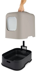 Rotho 2. akosť - Mačacia toaleta, krytý záchod pre mačky s lopatkou CAT XL - béžová