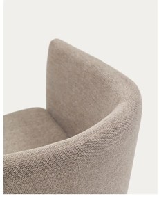 Béžové čalúnené jedálenské kreslo s podrúčkami Harlan – Kave Home