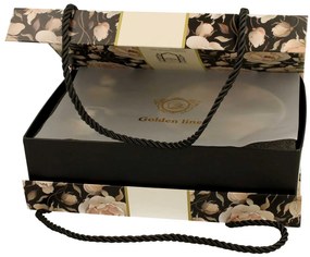 Porcelánová šálka na nohe s podšálkou English Roses Black 90 ml sada 2ks