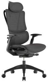 Kancelárska ergonomická stolička KLEM — sieť, tmavo sivá, nosnosť 130 kg
