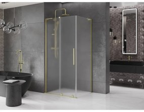 Mexen Velar L, sprchový kút s posuvnými dverami 120 x 70 cm, 8mm sklo námraza, zlatá matná, 871-120-070-33-55