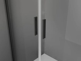 Mexen Exo, dvojkrídlové sprchové dvere 80x200 cm, 6mm číre sklo, čierny profil, 814-080-000-70-00