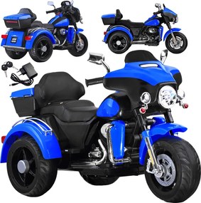 JOKOMISIADA Veľký akumulátorový motorkový chopper pre deti PA0254 modrý