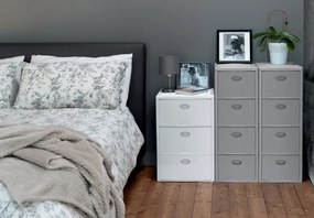 STEFANPLAST Plastový úložný regál Elegance, 3 zásuvky, biely